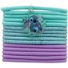 DISNEY STITCH - Set di 15 elastici spessi e scintillanti - Charm di Lilo & Stitch - Capelli corti, fini e lunghi - Stile alto - Accessorio per acconciature per bambine - Prodotto ufficiale Disney
