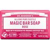 Dr. Bronner's Saponette Bio in Puro Sapone di Castiglia, Rosa - 140 gr, Realizzato con Oli Biologici, per Viso, Mani, Corpo e Capelli, Delicato e Idratante, Biodegradabile, Vegano, Cruelty-Free