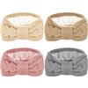 Whaline Confezione da 4 fasce per capelli in maglia intrecciata, invernali, foderate sfocate, spesse all'uncinetto, turbante per scaldare le orecchie, fascia elastica per capelli per ragazze e donne