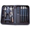 Clauss Astuccio per manicure Clauss, 10 pezzi, cuoio, marrone scuro