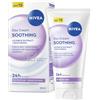 NIVEA Beruhigende Tagespflege 24h Feuchtigkeit LSF 15, parfumfreie Gesichtscreme für sensible Haut, zarte Tagescreme mit Traubenkernöl