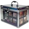bonvoyage, Set Trucchi Donna, Include Rossetti, Ombretti, Fard, Bronzer, Illuminante, e Pennelli Make Up, Valigetta Trasparente Portatile e Leggera, Colour Delights