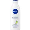 NIVEA Crema Corpo Idratante Lemongrass 400 ml, Crema corpo profumata alla Citronella con Acido Ialuronico Puro e Siero Nutrimento Intenso, Body lotion nutriente 72h per pelle da normale a secca