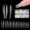 Carehabi Trasparente Unghie Tips Set, 500 Pezzi di Punte Per Unghie Finte Acriliche Artificiali con Custodia per Studi di Unghie e Nail art Fai da te a Casa 10 Misure tip in gel per unghie