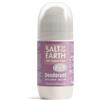 Salt Of the Earth Deodorante naturale roll-on Salt Of the Earth - Fiori di peonia - Ricaricabile, vegano, approvato da Leaping Bunny, prodotto nel Regno Unito - 75ml