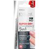Eveline Cosmetics Nail Therapy Professional Super-Dry 5-in-1 Indurente e Asciuga Smalto con Olio di Mandorle Dolci - Vegano, Protezione UV, 12ml