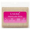 LALILL Bastoncini in Legno 100 Pezzi - Spingi Cuticole - Bastoncini in Legno Arancione per Manicure, Pedicure - Bastoncini Manicure per la Cura delle Cuticole per Tatuaggio, Mellezza, Make-up, Unghie