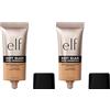 e.l.f. Soft Glam Satin Foundation, Medium Coverage, Long Lasting and Modulable for a Smooth Satin Finish, Vegan & Cruelty-Free, 33 Medium Warm (Confezione da 2)