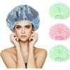 MOXYOY 4 cuffie da doccia, impermeabili, per capelli lunghi, riutilizzabili, con fascia elastica, per spa, saloni, hotel