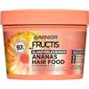 Garnier Fructis - Maschera per capelli ananas, per capelli lunghi e senza lucentezza, per una maggiore morbidezza e contro meno doppie punte, extra complesso lipidico, estratto di ananas biologico,