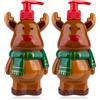 Accentra Sapone liquido DEER 300 ml con dosatore, regalo donna Natale, profumo mirtillo rosso ghiacciato, colore rosso/verde/marrone (Confezione da 2)