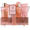 Accentra Set da bagno SALSA ESSENCE OF BEAUTY per donne in cestino, con gel, schiuma da bagno, lozione corpo, esfoliante, fragranza Vaniglia e Mandorla, regalo di lusso per donne