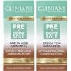 CLINIANS | Crema Idratante Pre&Dopo sole Viso, con Attivatore di Melatonina, 50mL (Confezione da 2)