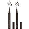 Wet n Wild, ProLine Felt Tip Eyeliner, Eyeliner con Punta di Feltro Fine, Makeup per Occhi, Controllo Estremo Durante Applicazione, Formula Fluida e Pigmentata, Marrone Scuro (Confezione da 2)