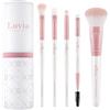 Luvia Cosmetics Set di pennelli per il trucco Luvia, Daily Selection Set, Pennelli per cipria e occhi, 5 pennelli cosmetici vegani, Pennelli per il make-up
