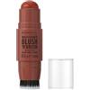 Rimmel London Multi-Tasker Blush'N'Brush Stick, colore modulabile, resistente all'acqua, pennello integrato, scorre facilmente, 8g, 350 ROASED PEACH