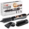 Clatronic® Spazzola ad aria calda, 3 accessori, per tutte le lunghezze dei capelli, spazzola per asciugacapelli con livello freddo per Style-Fix, 2 livelli, per capelli tondi, cavo a 360°, spazzola ad