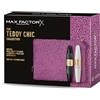 Max Factor, Cofanetto Regalo Donna Teddy Chic, Pochette in morbito tessuto teddy con Mascara False Lash Effect Raven Black + False Lash Effect Lash Serum