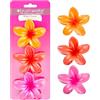 Brushworks Bright Flower Claw Clips 3 Pack - Colourful Hair Accessories for Women, Girls, Secure Grip for Thick Hair, Updos, Half-Up & Everyday Spring & Summer Hairstyles