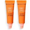 Revolution Beauty London Revolution Juicy Peptide Lip Balm, Balsamo Labbra Idratante con Peptidi, Squalano e Vitamina E, Vegano e Cruelty-Free, 8ml, Peach Bellini Orange (Confezione da 2)