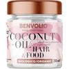 BENVOLIO - Olio di Cocco per Capelli Biologico Total Body Food | 200ml | per Capelli Ricci, Secchi o Crespi | Termoprotettore, Leave in Conditioner | Alimentare | Coconut Oil For Hair