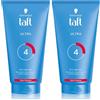 Schwarzkopf Taft Ultra Styling Gel 150ml, Gel capelli uomo e donna a lunga durata per tutti i tipi di capelli, con formula vegana, delicato su capelli e cuoio capelluto (Confezione da 2)