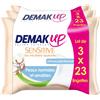 Demak'Up Demak' Up Sensitive 3 pacchetti di 23 salviette démaquillante Pelli Normali/Sensibili