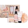 accentra - Set regalo da donna POSIA DI FIORI 4 pezzi - Set da bagno regalo con lozione per il corpo, sali da bagno, gel doccia e spugna in rete - set benessere per donne e ragazze per compleanni e