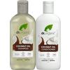 Dr.Organic Dr Organic - Shampoo e balsamo all'olio di cocco con borsa da viaggio - Women's & Men's Skincare - Nourishing, Rejuvenating & Idrating - Vegan, Cruelty, Paraben & SLS Free - 265 ml & 265 ml