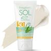 Bottega Verde - SOL Aloe e Acido Ialuronico, Crema Solare Viso, 50 ml, SPF 50, Idratante, Arricchita con Succo di Aloe Iperfermentato e Acido Ialuronico, Protezione Alta, per Tutti i Tipi di Pelle