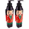 Accentra Sapone mani Accentra SCHIACCIANOCI in dispenser a pompa 300ml, profumo Mirtillo Ghiacciato, colore rosso/verde, regalo di Natale (Confezione da 2)