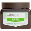 ARGANICARE Maschera Idratante per Capelli Secchi e Spenti con Aloe Vera e Olio di Argan, trattamento nutriente e illuminante, vasetto da 500 ml