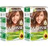 Garnier Nutrisse Ultra Crema, colore permanente per capelli 6.03, biondo scuro naturale dorato con copertura fino al 100% dei grigi (Confezione da 2)