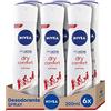 NIVEA Dry Comfort Fresh Spray confezione da 6 (6 x 50 ml), deodorante antitraspirante con protezione 72 h, deodorante spray per la cura femminile testato nella vita reale, la confezione può variare