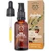 BIONOBLE Olio di Jojoba Puro Biologico 100% - Pressato a Freddo - Equilibra il Sebo, Anti-Acne - Olio di Jojoba per Capelli, Viso, Corpo - Vegan Oil - Bottiglia di Vetro, Pipetta, Pompa - 50ml