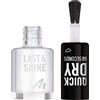 MANHATTAN Last & Shine, smalto per unghie ad asciugatura rapida, vegano e senza esperimenti sugli animali, a lunga durata, finitura ultra lucida, 8 ml, colore 010 trasparente