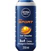 NIVEA MEN Gel doccia Sport (1 x 250 ml) - Trattamento detergente arricchito con minerali - Gel doccia uomo 3 in 1 balsamo - Cura detergente corpo viso e capelli per un effetto fresco 24 ore