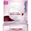 Labello Glowy Lips Berry - Crema solare per labbra SPF 30, idratante per un tocco di colore, lucidalabbra con acido ialuronico e vitamina E per labbra curate e luminose, 10 ml