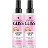 Gliss Balsamo per capelli Express Repair Liquid Silk (200 ml), balsamo per capelli straordinariamente morbidi, balsamo per la cura con protezione dal calore fino a 230 °C (Confezione da 2)