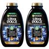 Garnier Ultra Dolce Carbone Magnetico, Shampoo Idratante e Purificante, 94% Origine Naturale, Per Cute Grassa e Lunghezze Secche, Senza Siliconi, 300 ml (Confezione da 2)
