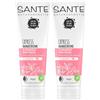 SANTE Naturkosmetik Express Crema mani con argilla, idratante espresso senza pellicola grassa, con olio di mandorle, vegano, 75 ml (Confezione da 2)