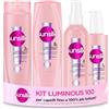 Sunsilk Kit Luminous 100, Set Cura Capelli, con Shampoo 250ml, Balsamo Capelli, Siero e Spray Extra Brillantezza 200ml, Complex con Glycol & Vitamina C, Luminosità Effetto Specchio
