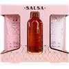 Accentra Set da bagno SALSA ESSENCE OF BEAUTY per donne, gel di doccia, lozione corpo, esfoliante, fragranza Vaniglia e Mandorla Dolce, scatola regalo, lusso per donne