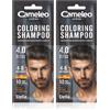 Cameleo Men - Shampoo Colorante - Marrone Medio - Capelli, Barba, Baffi - Rinfresca - Dura da 4 a 6 Lavaggi - Applicazione facile e veloce - Estratto di Noce - 15 ml (Confezione da 2)