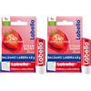 Labello Strawberry Shine Burrocacao labbra 4.8 g, Balsamo labbra colorato e nutriente all'aroma di fragola, Lip balm idratante per 24 ore con ingredienti naturali (Confezione da 2)