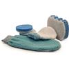 martini SPA - Hygiene Plus - Girls emergency kit: Guanto peeling corpo, spugna doppia azione corpo, guantino de-make up, dischetti de-make up & peeling, bianco e azzurro, 7801WEB