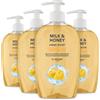 by Amazon, Sapone per le mani al latte e miele, 4 x 500 ml