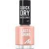 MANHATTAN Last & Shine, smalto per unghie ad asciugatura rapida, vegano e senza esperimenti sugli animali, a lunga durata, finitura ultra brillante, 8 ml, colore 112 almost albicocca
