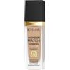 Eveline Cosmetics Wonder Match fondotinta adattivo, coprenza modulabile, finish satinato, formula oil-free con acido ialuronico, acqua termale ed estratto di açaí, 30 ml