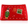 Accentra Set bagno HELLO WINTER in borsa in feltro con docciaschiuma e 2 bombe da bagno, regalo donna Natale, profumo mirtillo rosso ghiacciato, rosso/verde